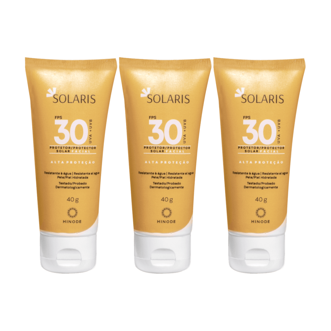 Foto do produto Kit Protetor Solar Facial Solaris UVA e UVB FPS 30 Solaris 40g - 3 uni