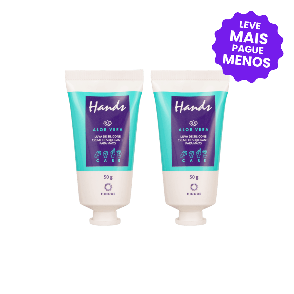Kit 2 Miniaturas Luvas De Silicone Aloe Vera Hands 50g