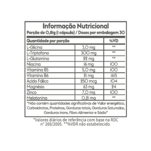 Suplemento Alimentar Com Melatonina HND Rest & Recharge 30 Cápsulas